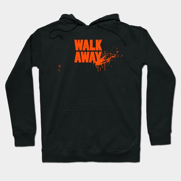 Walk Away - Splatter Logo Block Orange Hoodie by 454 Film Productions